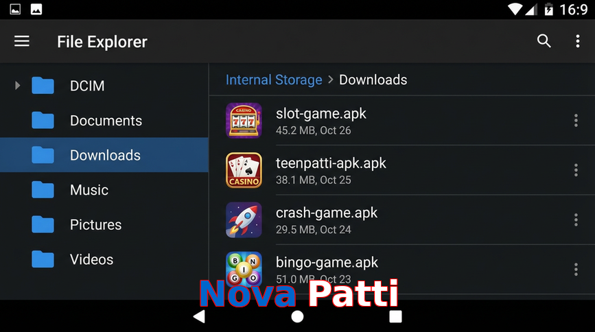 Main screen of Nova Patti gameapk page for PK players